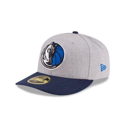 Dallas Mavericks Gorra | New Era NBA Heather Low Profile 59fifty Fitted Cap Mexico - Grises